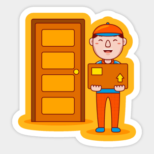 Cute Courier Cartoon Sticker